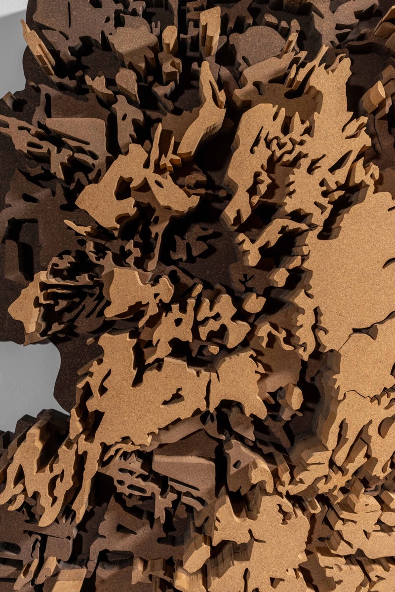 Hand-cut relief diorama in the studio
