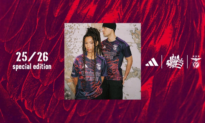 adidas × Vhils × SL Benfica 25/26 special-edition kit — official launch visual