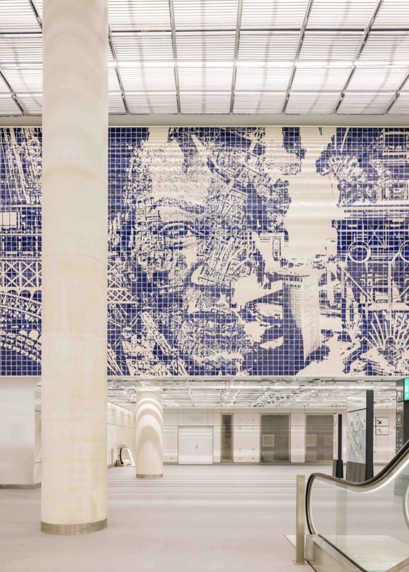 Carved azulejo portrait panel, portrait orientation