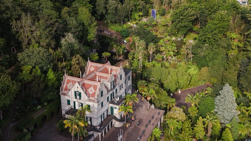 Estate aerial with the tile panel in the gardens above