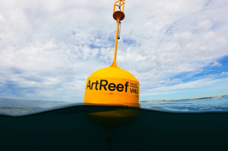 The Art Reef marker buoy at the surface off Albufeira
