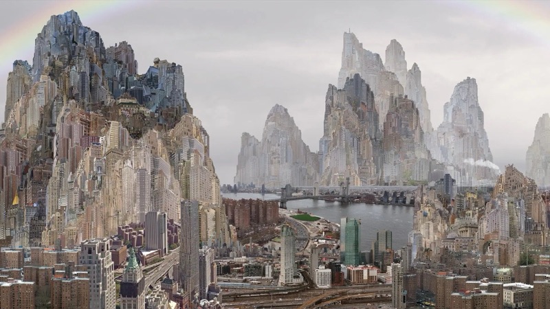 Yang Yongliang — skyscraper-mountain cityscape from City Edges