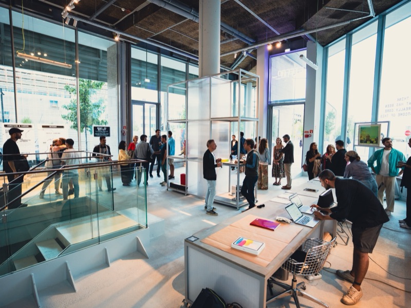 Botto: The Art of Collective Minds — opening installation view, gallery interior with visitors, Eterno Gallery