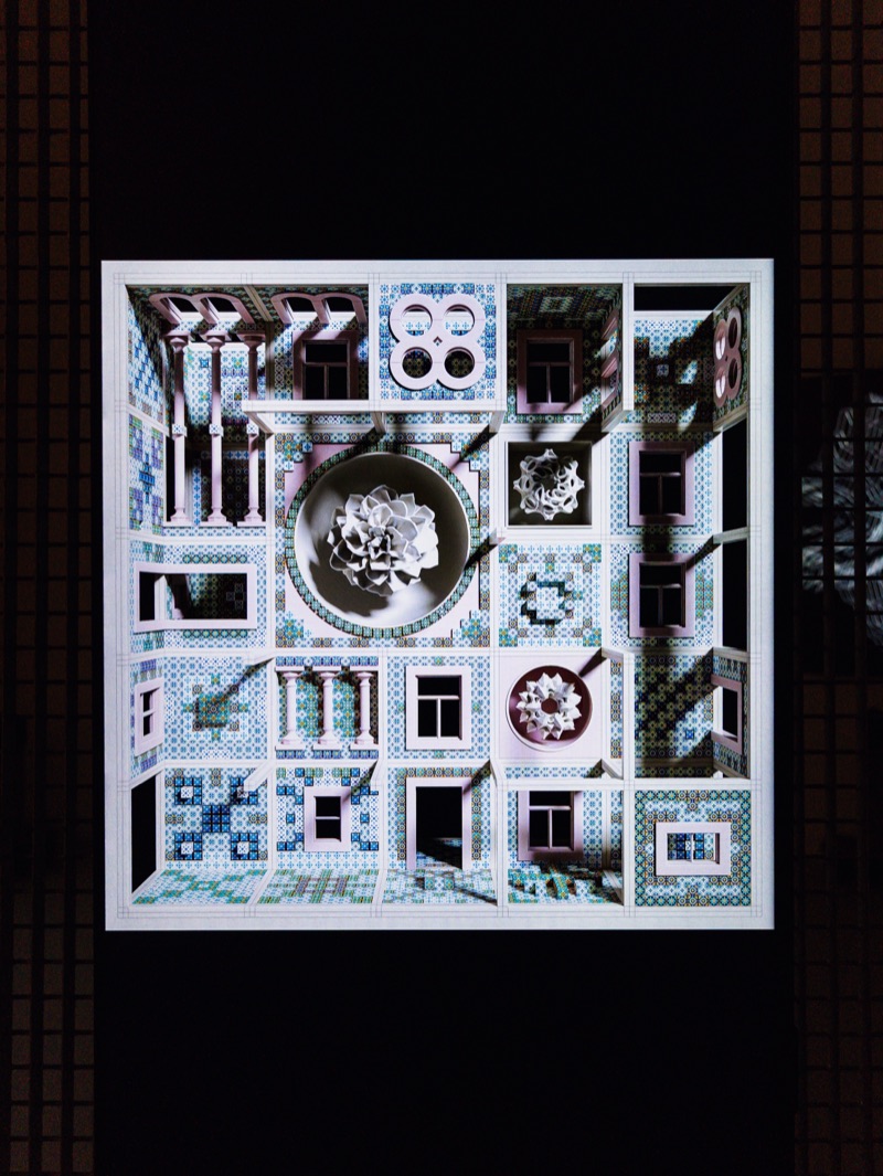 City Edges — single illuminated digital work, installation view