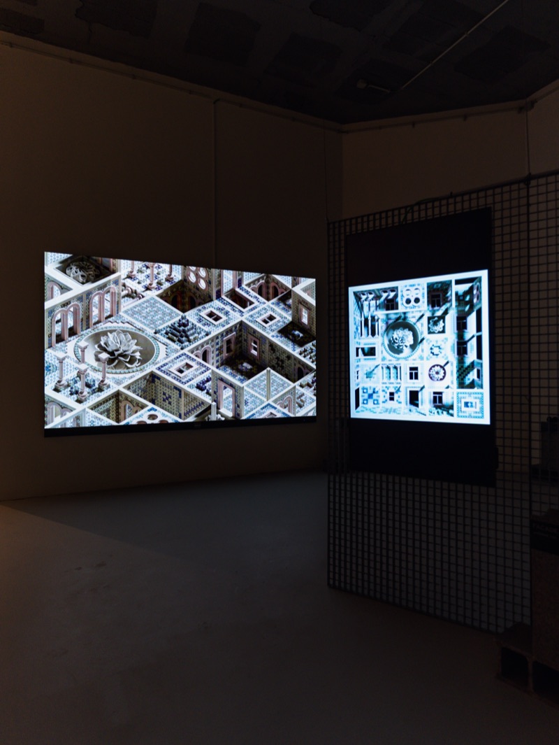 City Edges — dark-room video works installation view, Eterno Gallery