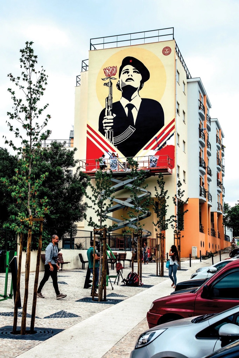 Shepard Fairey mural honouring the poet Natália Correia, Graça, Lisbon